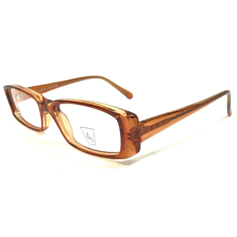 Capri Eyeglasses Frames U-14 BROWN Clear Rectangular Full Rim 48-18-140